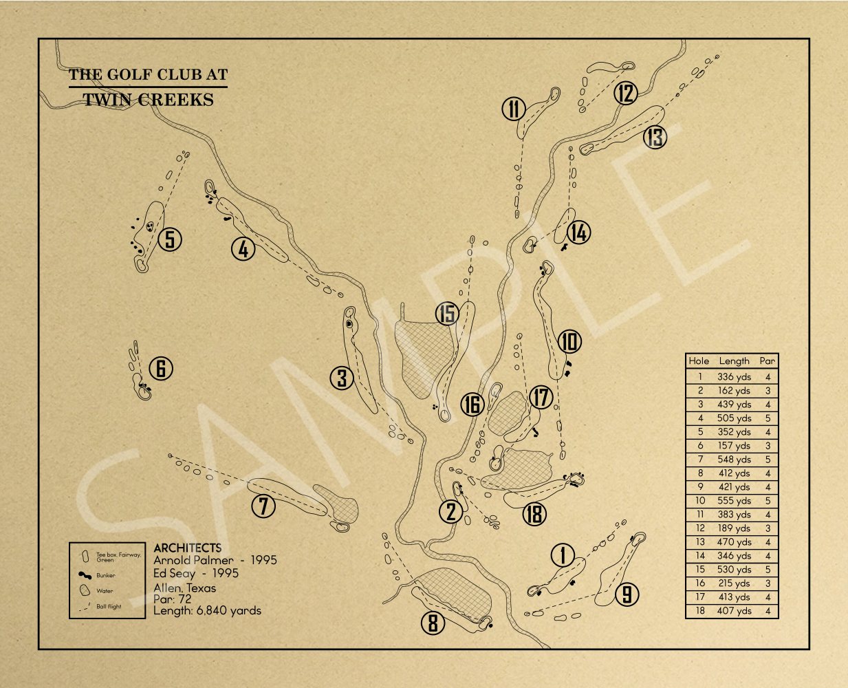 The Golf Club at Twin Creeks Outline (Print)