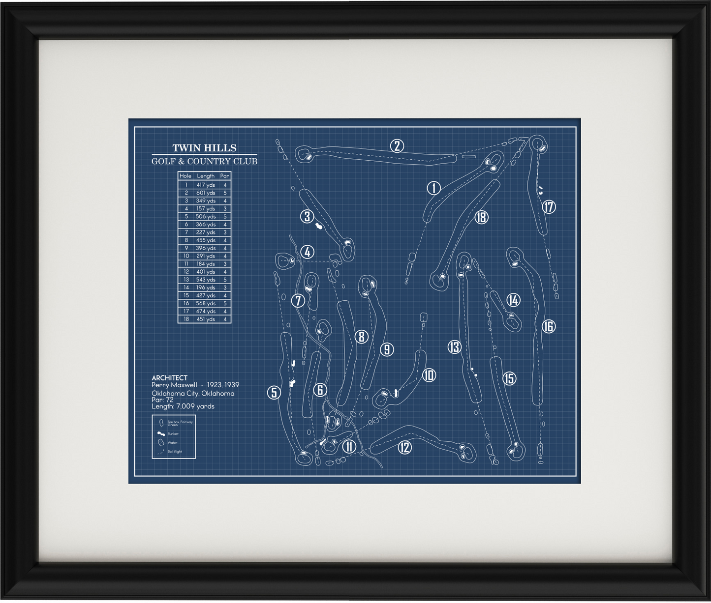 Twin Hills Golf & Country Club Blueprint (Print)