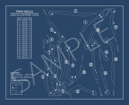 Twin Hills Golf & Country Club Blueprint (Print)
