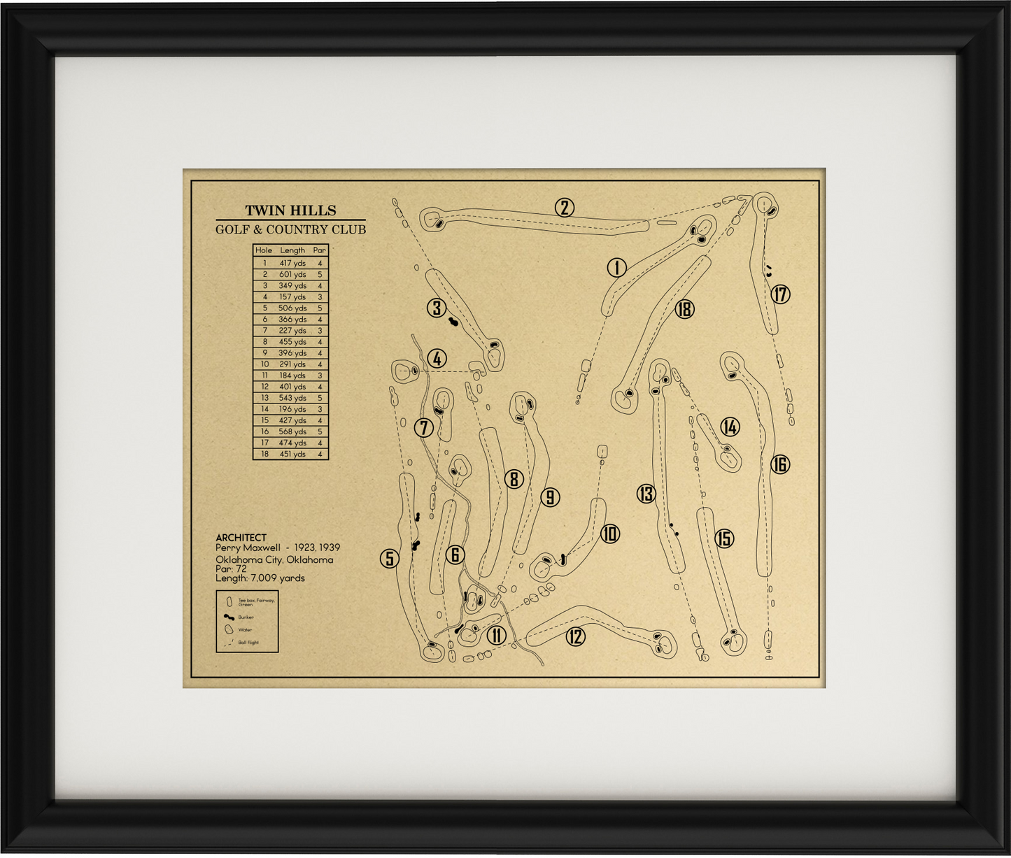 Twin Hills Golf & Country Club Outline (Print)