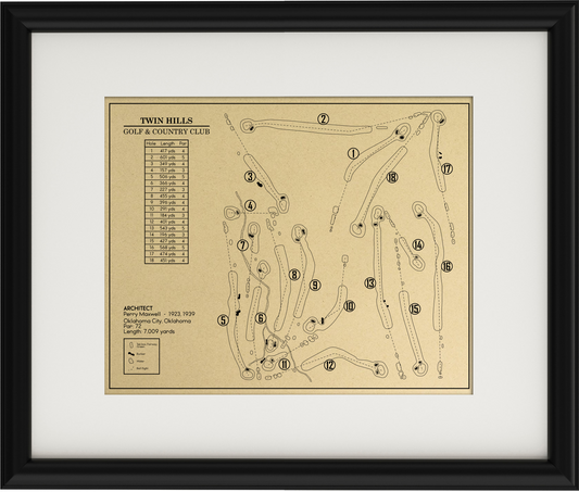 Twin Hills Golf & Country Club Outline (Print)