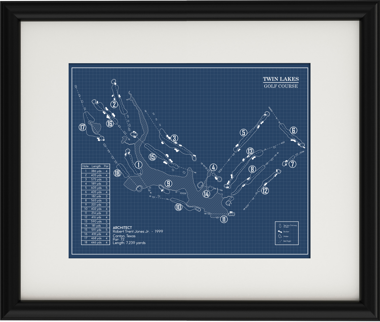 Twin Lakes Golf Course Blueprint (Print)