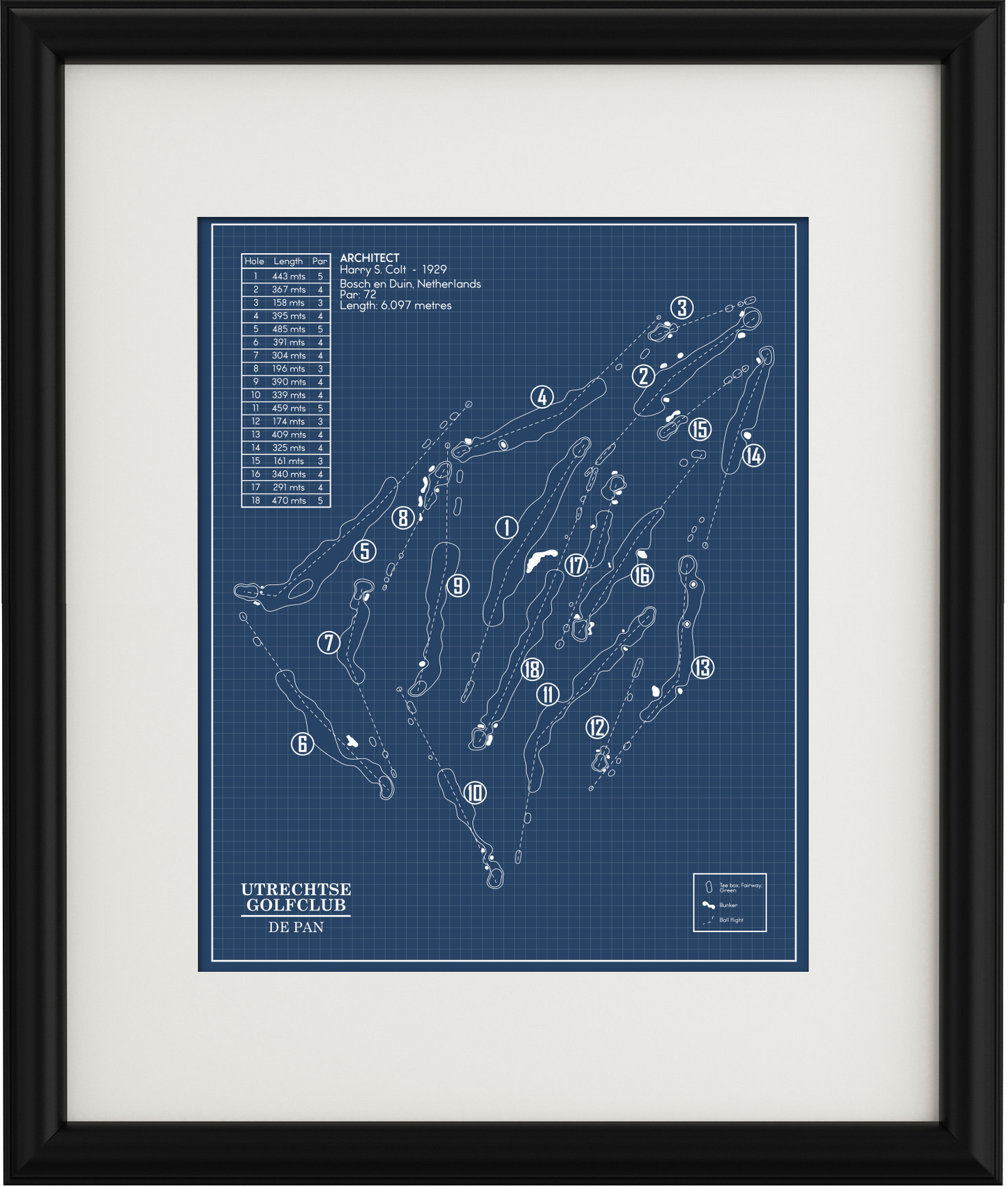 Utrechtse Golfclub De Pan Blueprint (Print)