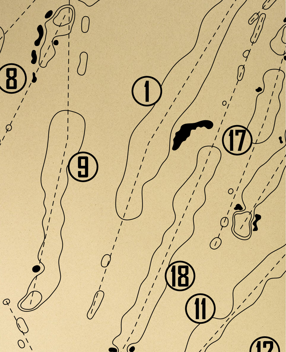Utrechtse Golfclub De Pan Outline (Print)