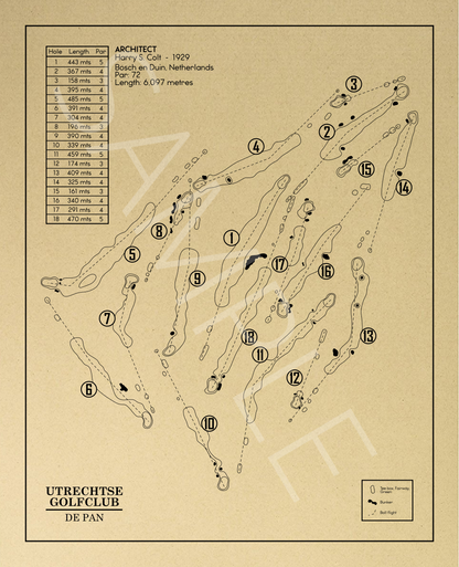 Utrechtse Golfclub De Pan Outline (Print)