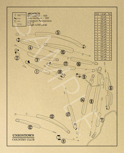 Uniontown Country Club Outline (Print)