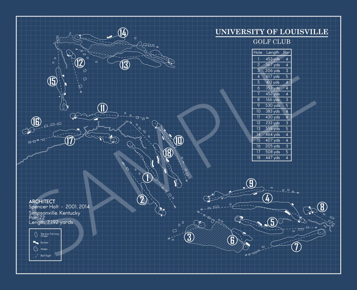 University of Louisville Golf Club Blueprint (Print) – GolfBlueprints