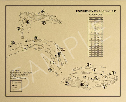 University of Louisville Golf Club Outline (Print)