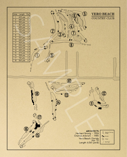Vero Beach Country Club Outline (Print)