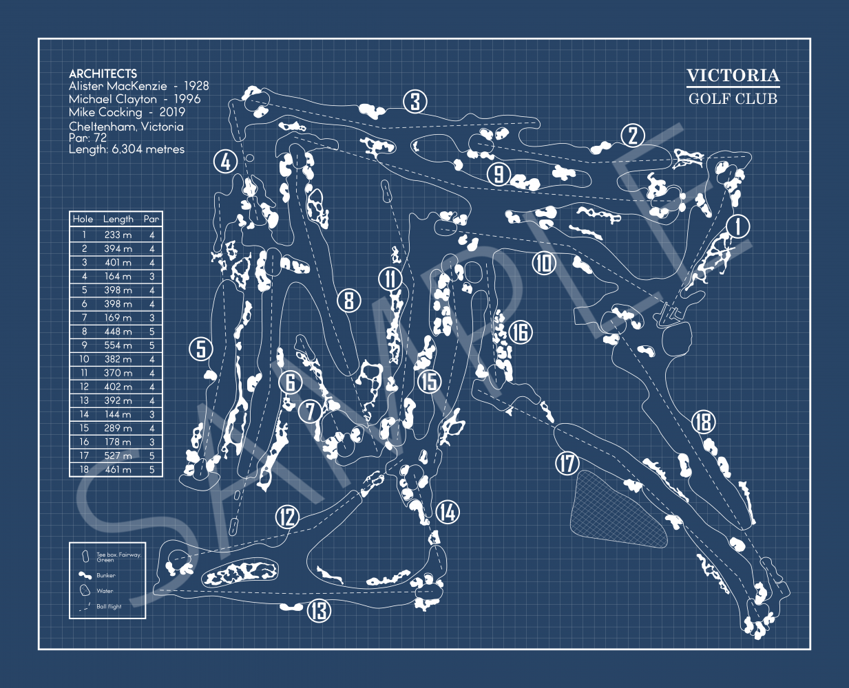 Victoria Golf Club Blueprint (Print)