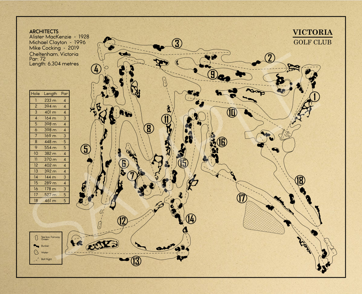 Victoria Golf Club Outline (Print)