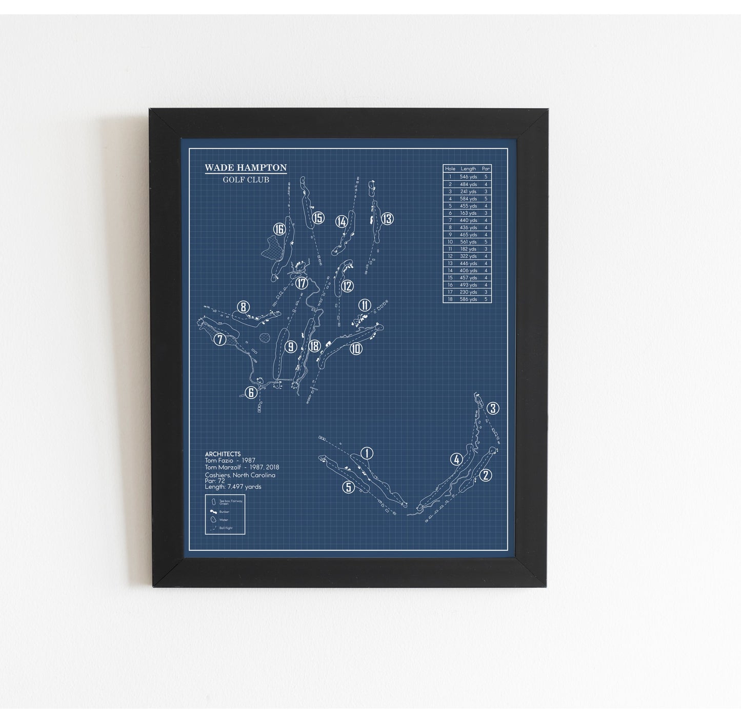 Wade Hampton Golf Club Blueprint (Print)