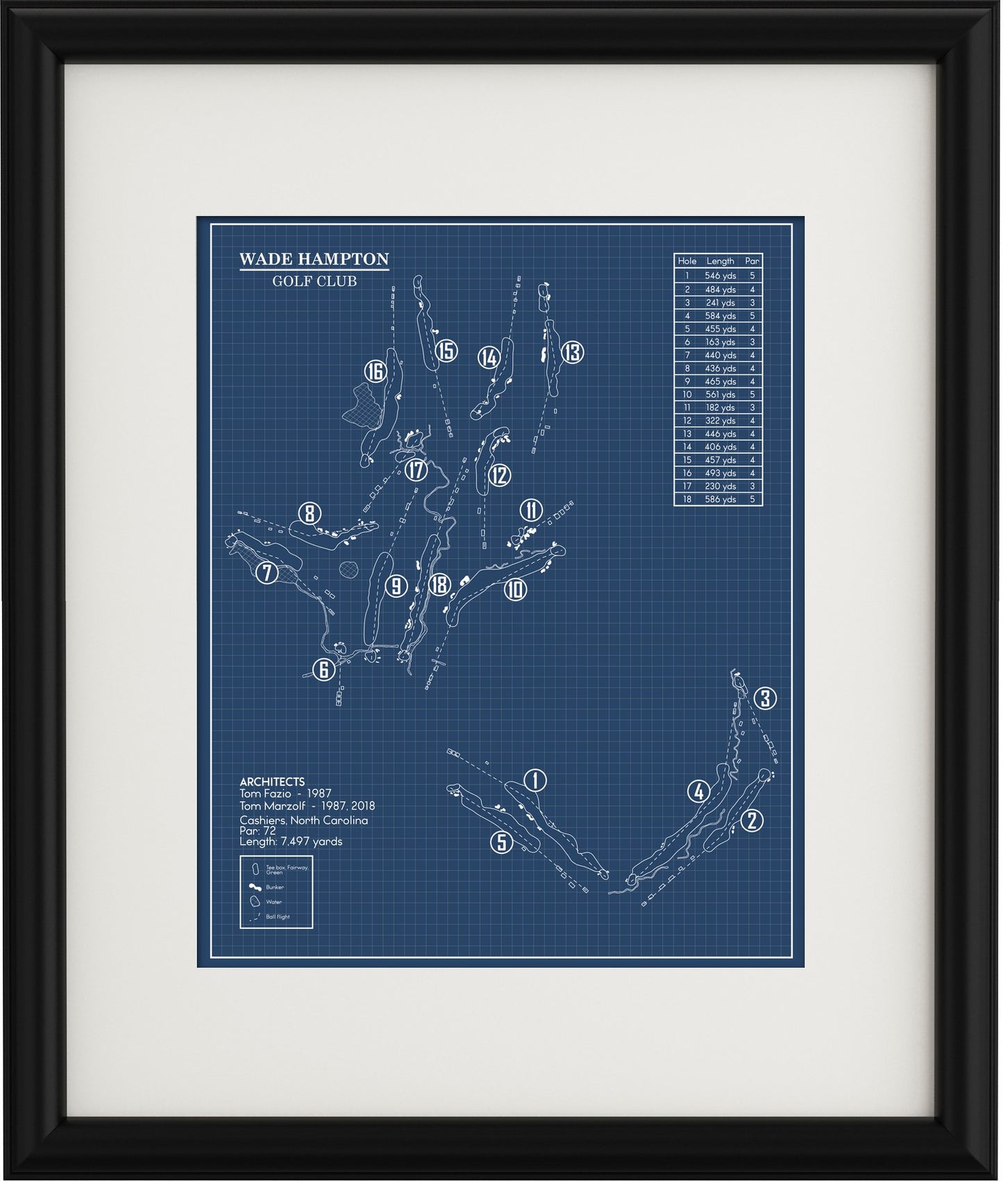 Wade Hampton Golf Club Blueprint (Print)