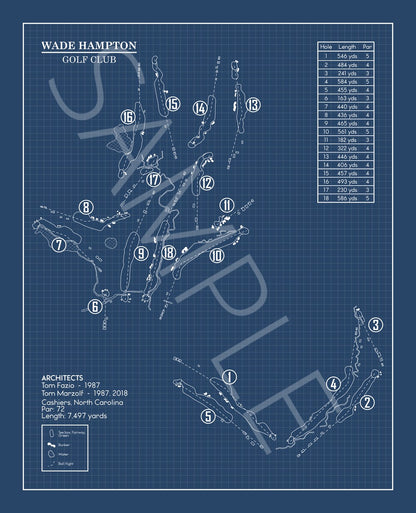 Wade Hampton Golf Club Blueprint (Print)