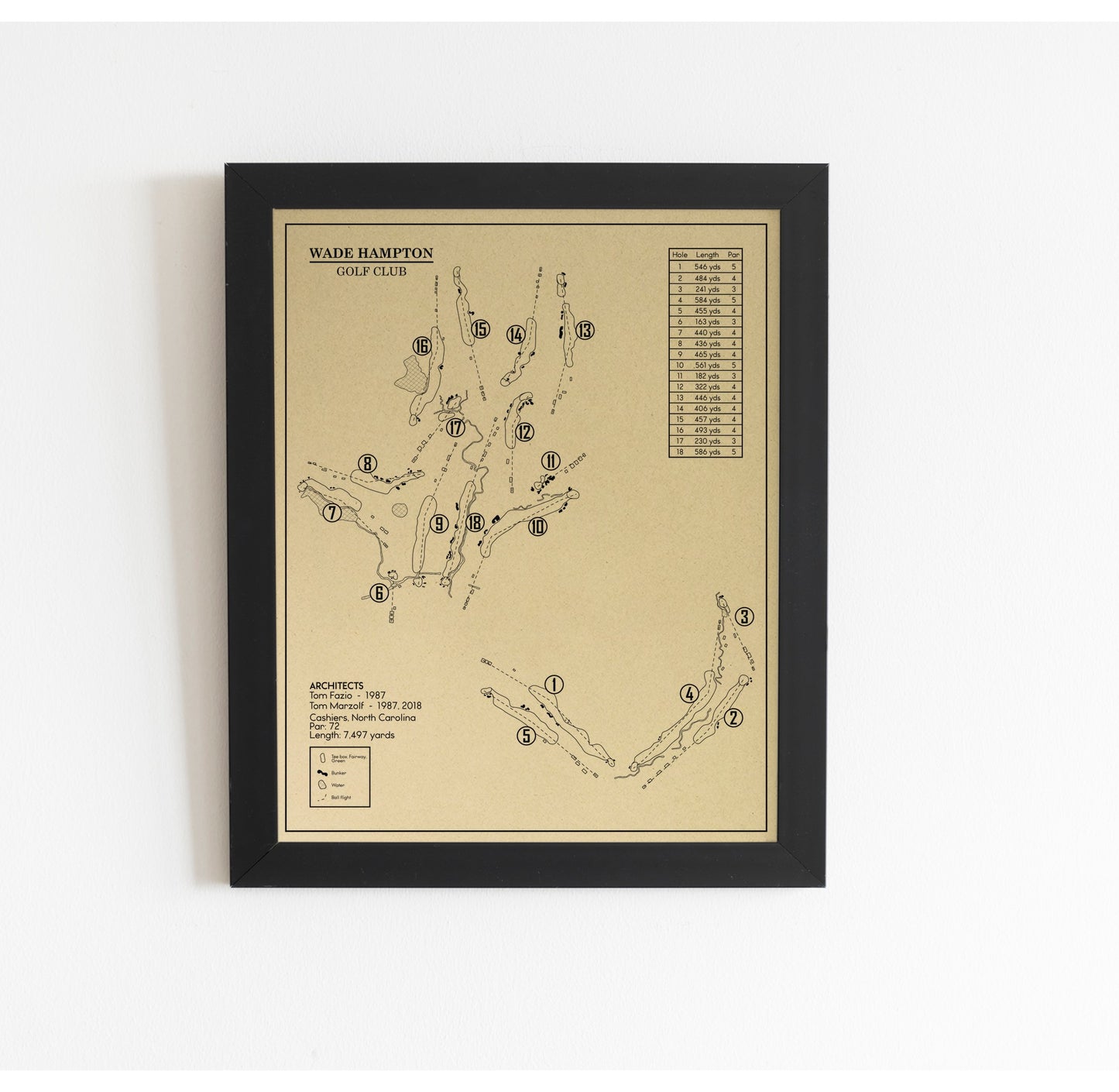 Wade Hampton Golf Club Outline (Print)