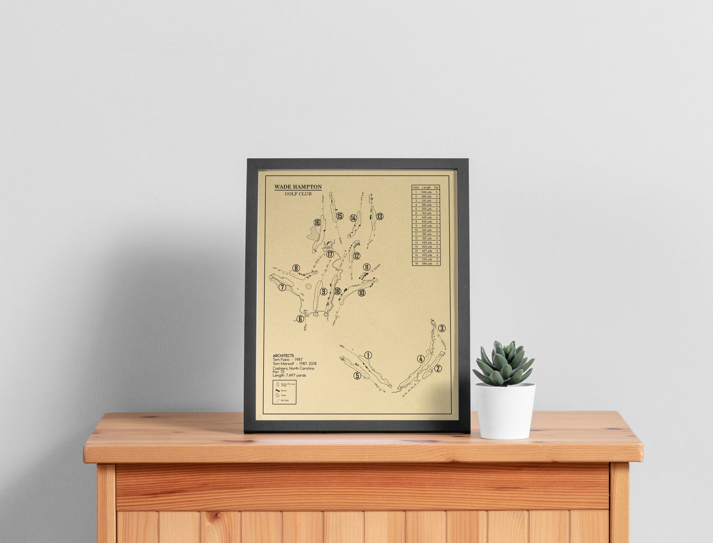 Wade Hampton Golf Club Outline (Print)