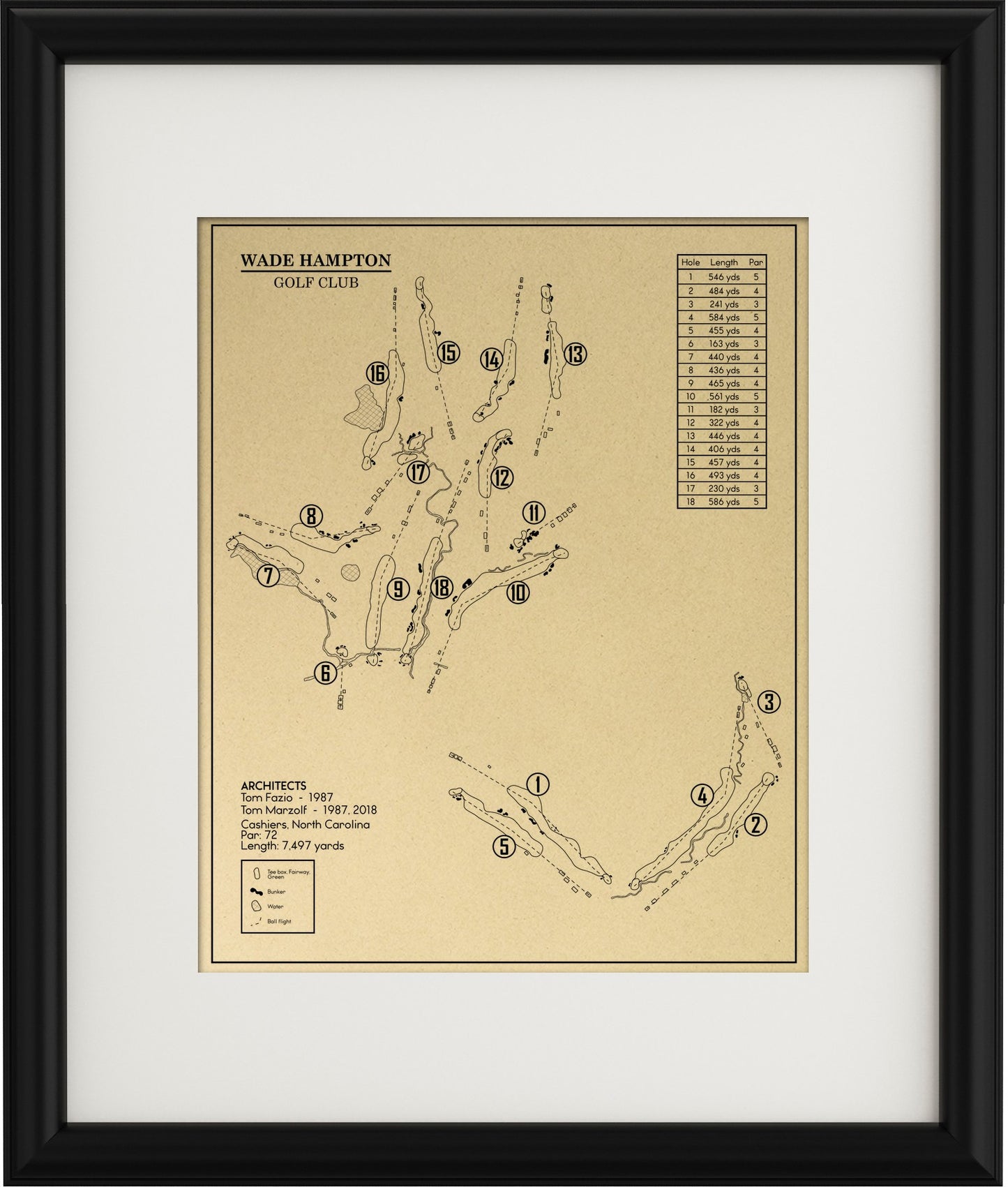 Wade Hampton Golf Club Outline (Print)