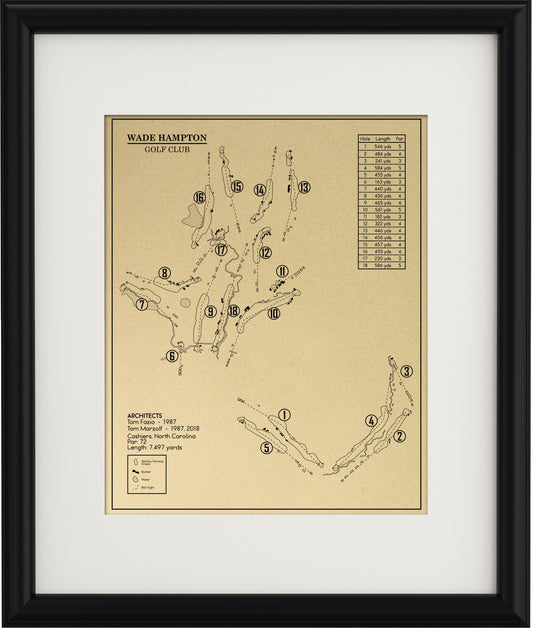 Wade Hampton Golf Club Outline (Print)