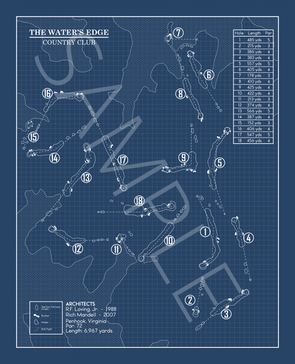 The Water’s Edge Country Club Blueprint (Print)