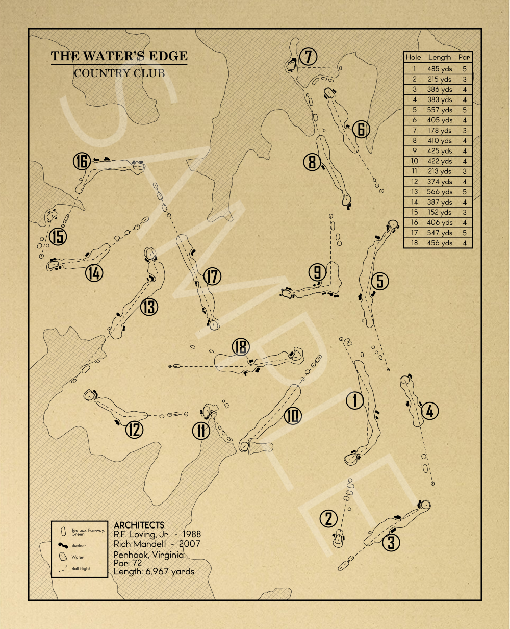 The Water’s Edge Country Club Outline (Print)