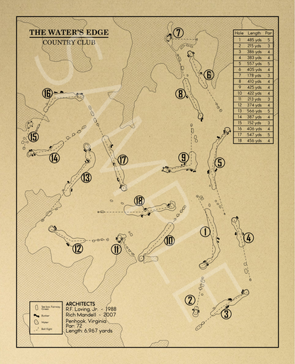 The Water’s Edge Country Club Outline (Print)