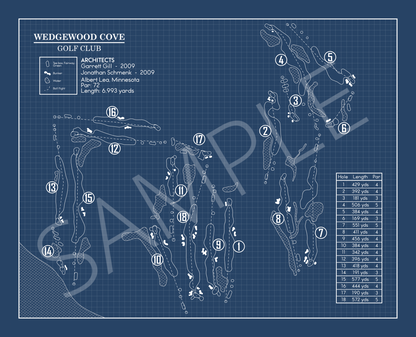 Wedgewood Cove Golf Club Blueprint (Print)