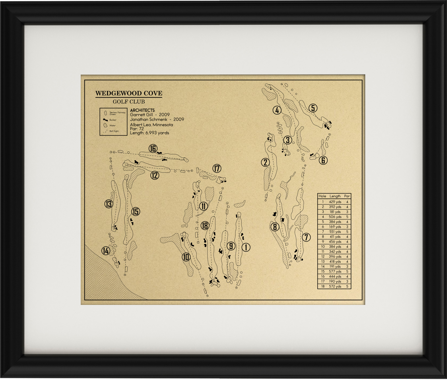 Wedgewood Cove Golf Club Outline (Print)