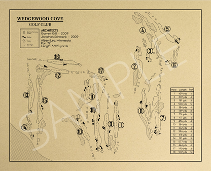 Wedgewood Cove Golf Club Outline (Print)