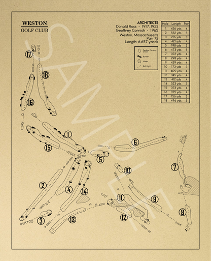 Weston Golf Club Outline (Print)