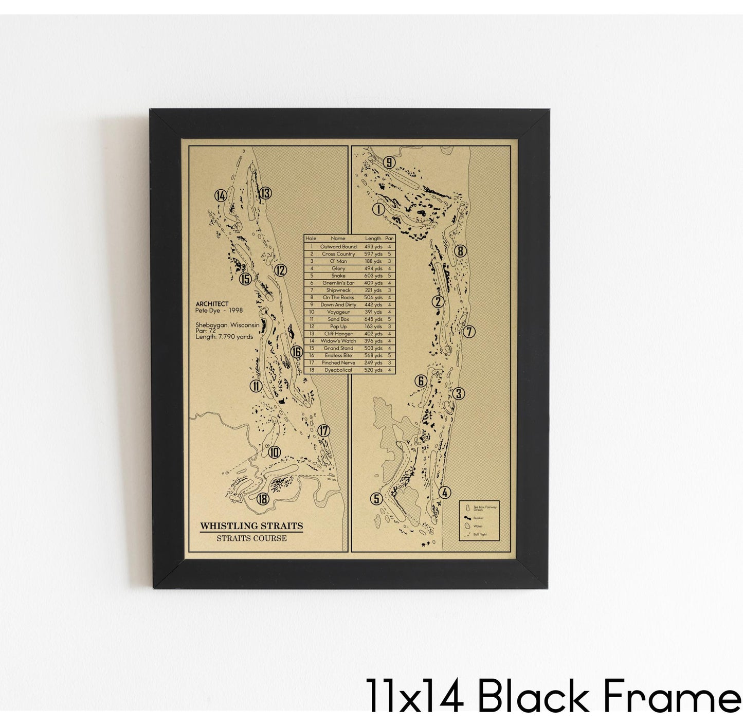 Whistling Straits - Straits Course Outline (Print)