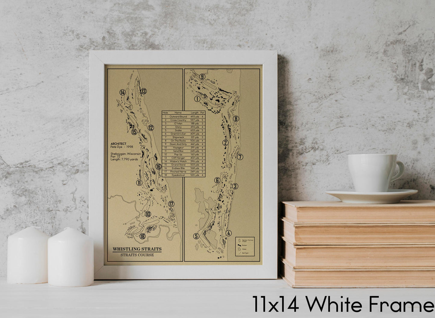 Whistling Straits - Straits Course Outline (Print)