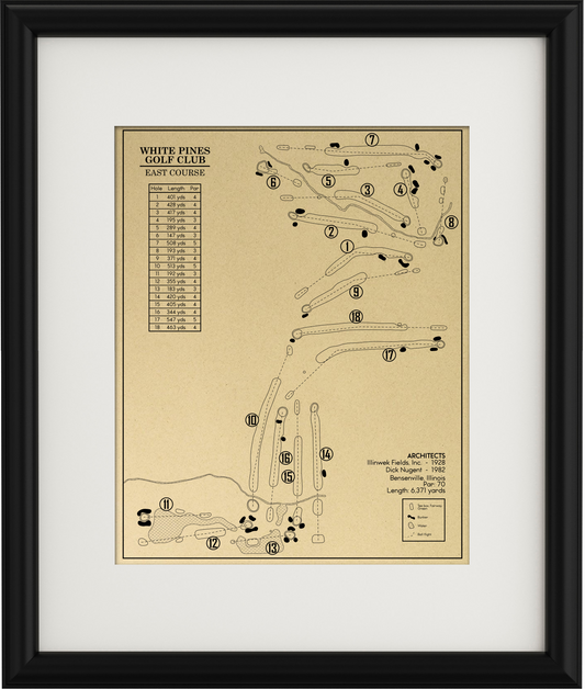 White Pines Golf Club East Course Outline (Print)