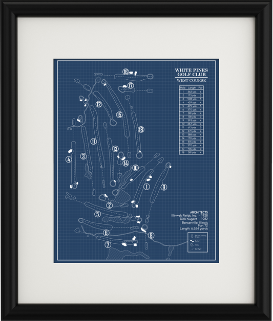 White Pines Golf Club West Course Blueprint (Print)