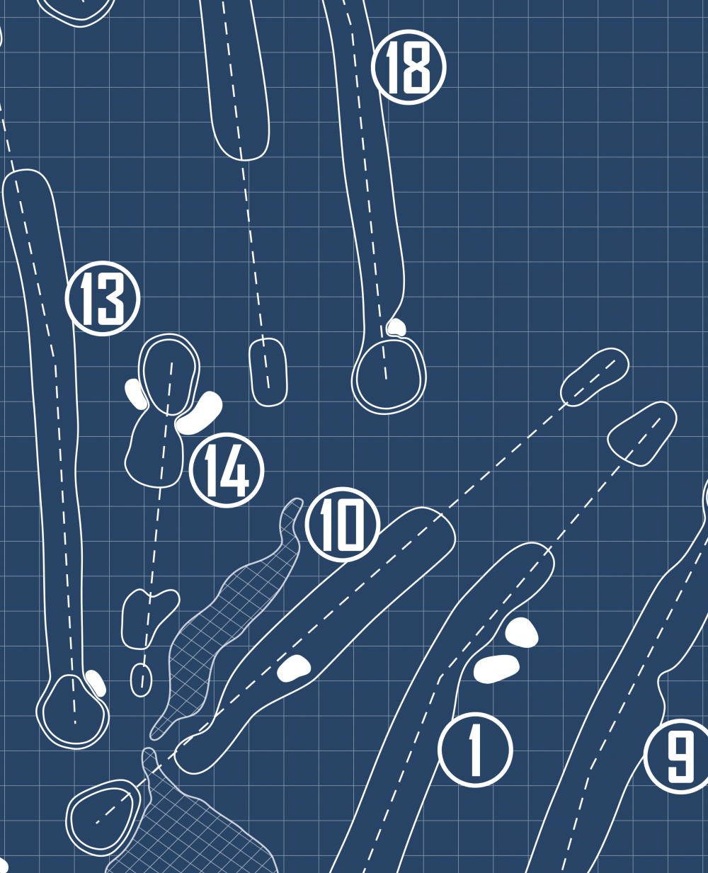 White Pines Golf Club West Course Blueprint (Print)