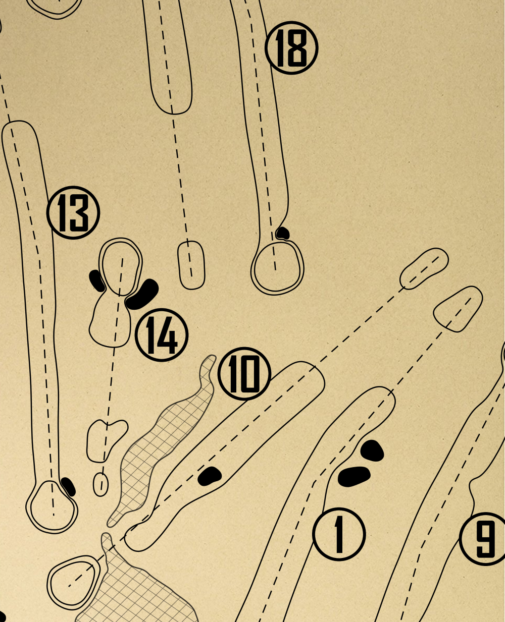 White Pines Golf Club West Course Outline (Print)