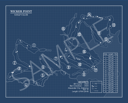 Wicker Point Golf Club Blueprint (Print)