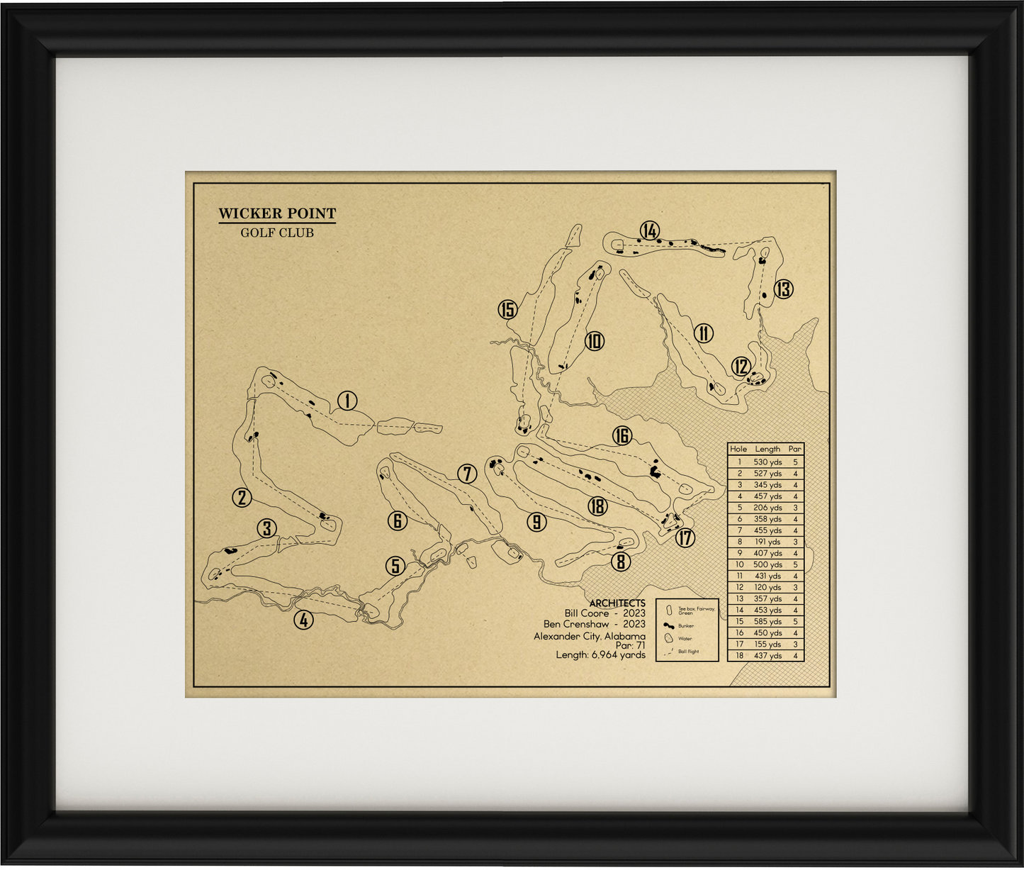 Wicker Point Golf Club Outline (Print)