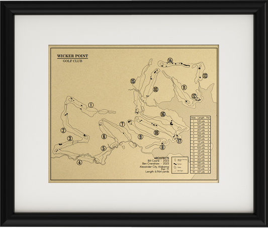 Wicker Point Golf Club Outline (Print)