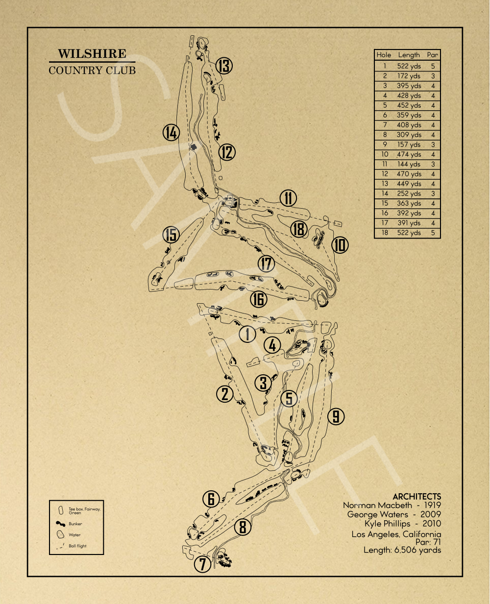 Wilshire Golf Course Outline (Print)