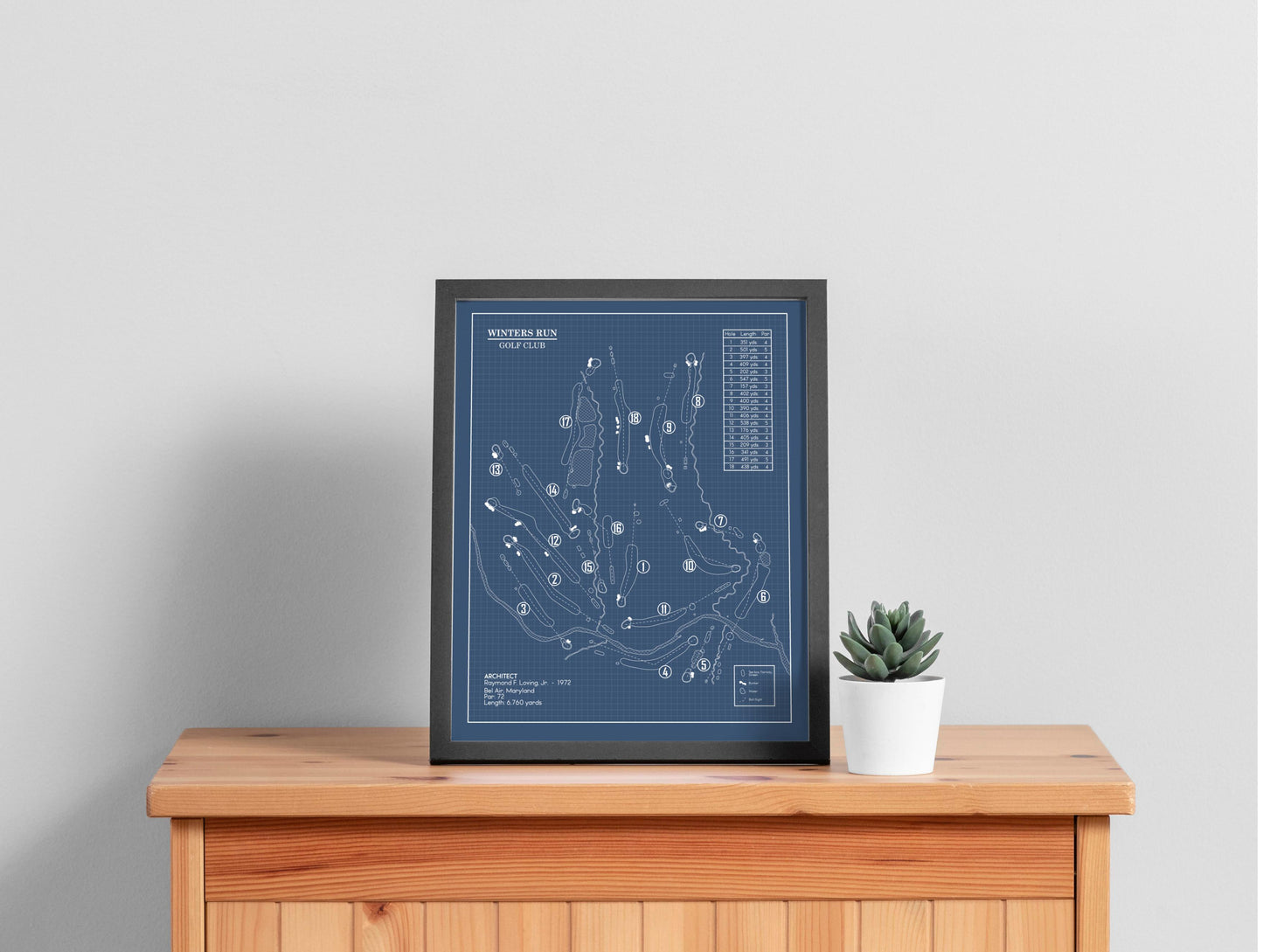 Winters Run Golf Club Blueprint (Print)