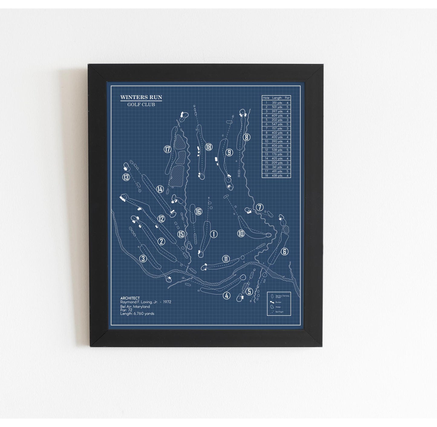 Winters Run Golf Club Blueprint (Print)