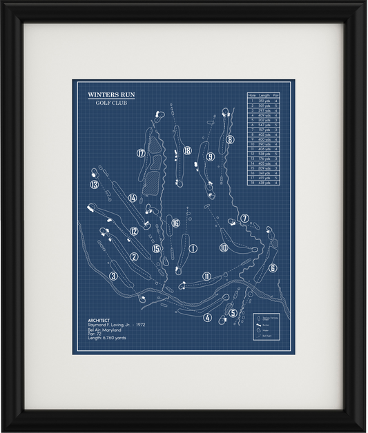 Winters Run Golf Club Blueprint (Print)