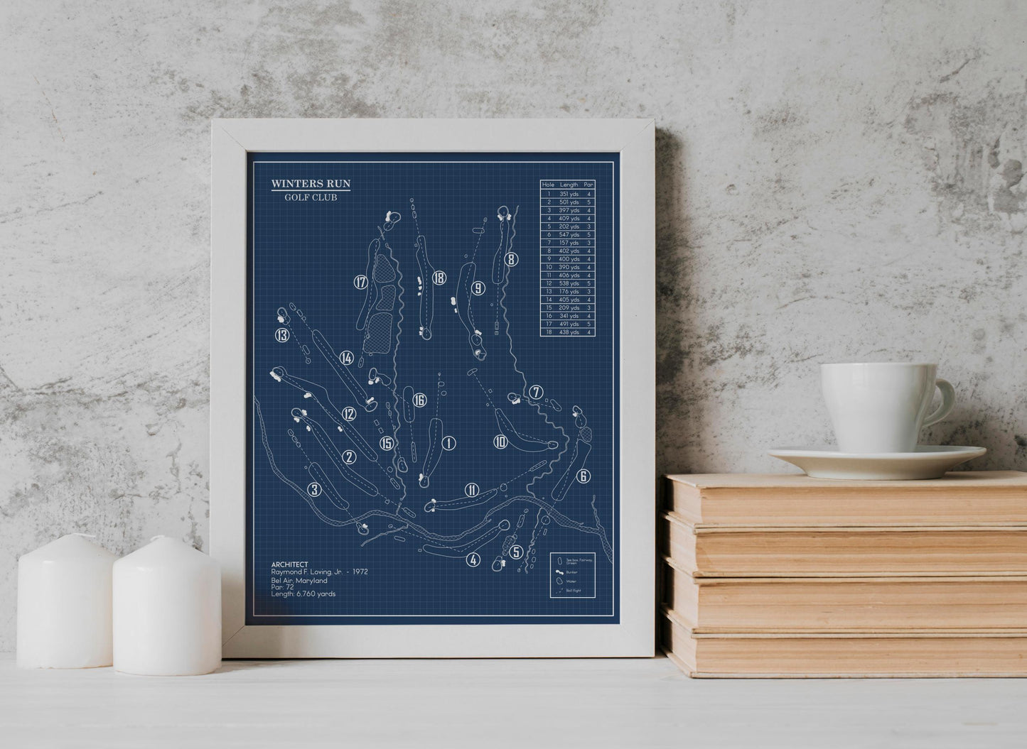 Winters Run Golf Club Blueprint (Print)