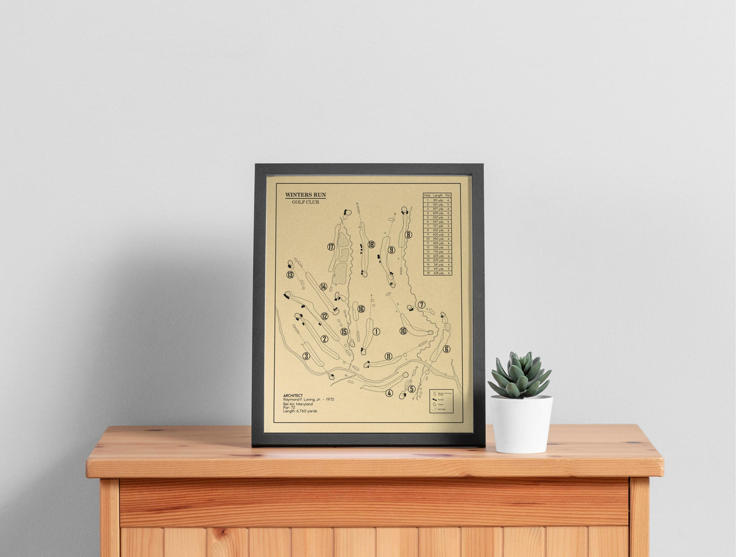 Winters Run Golf Club Outline (Print)