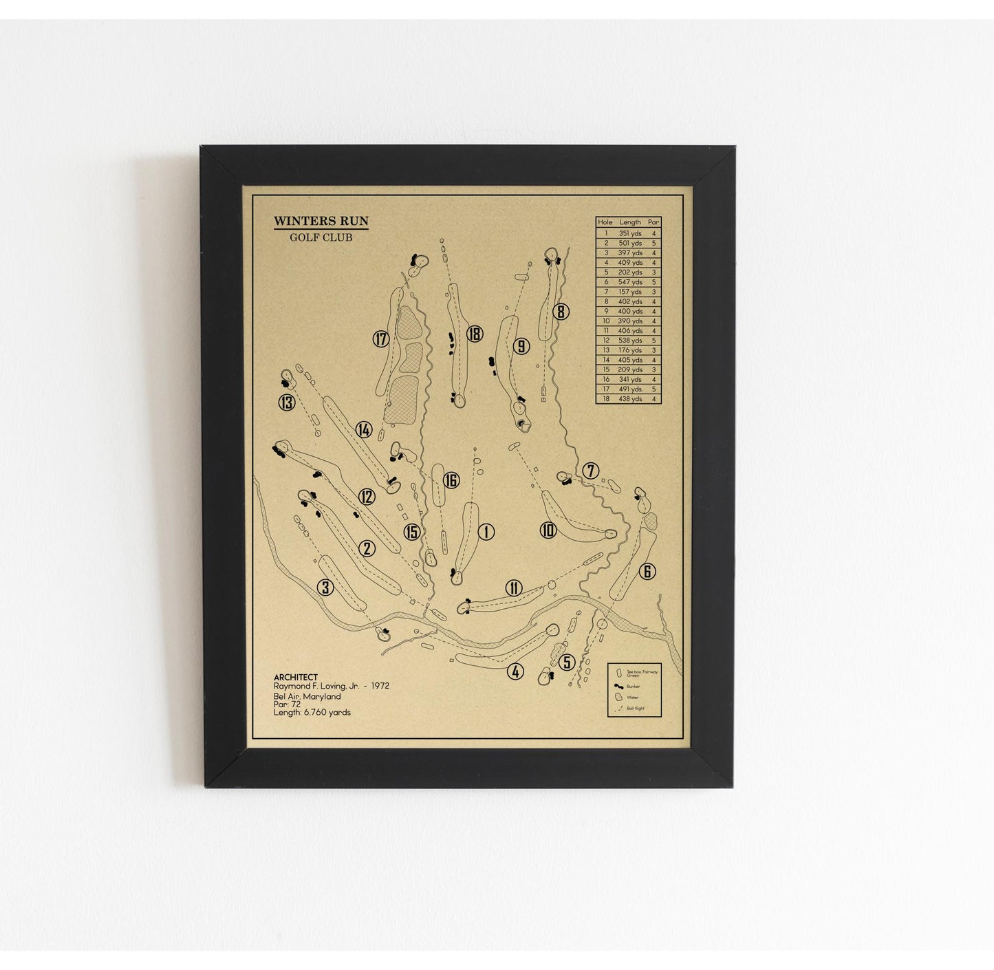 Winters Run Golf Club Outline (Print)