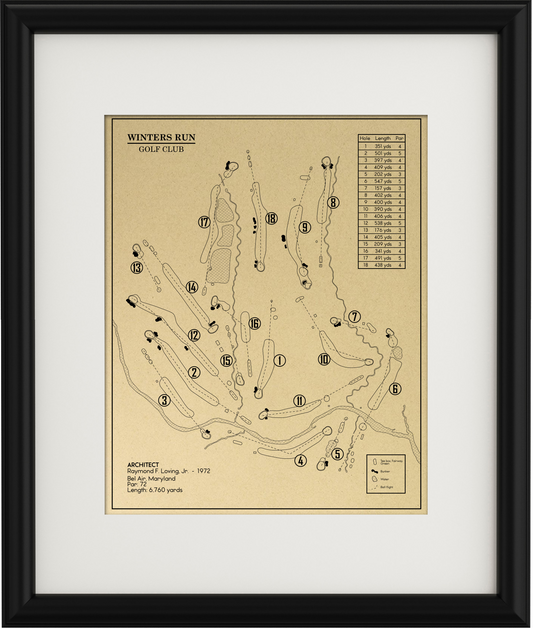 Winters Run Golf Club Outline (Print)