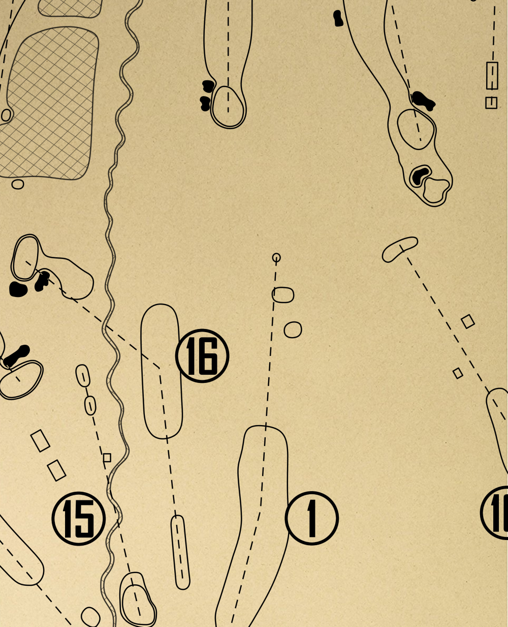 Winters Run Golf Club Outline (Print)