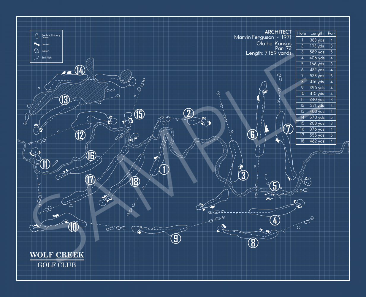 Wolf Creek Golf Club Blueprint (Print)