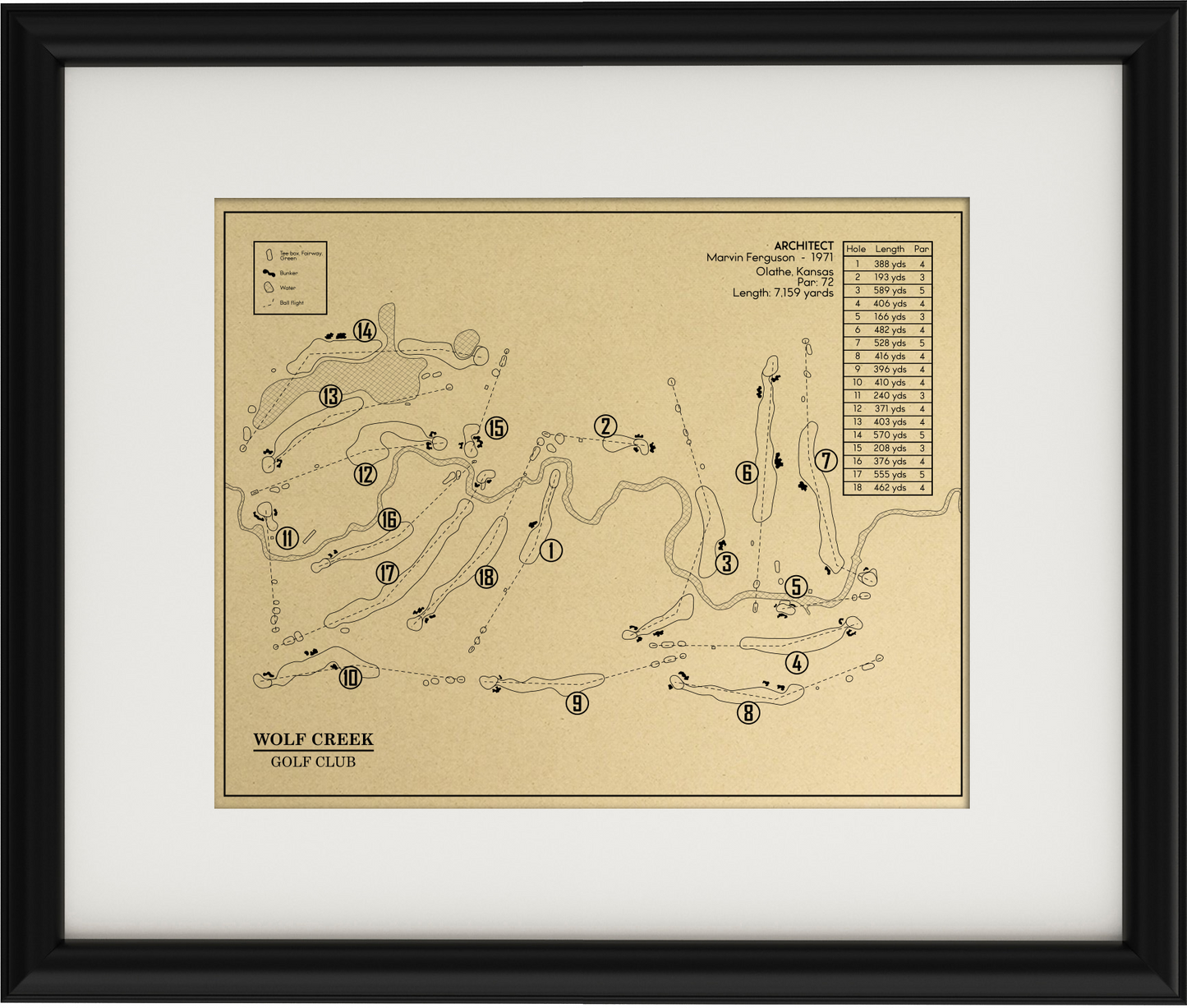 Wolf Creek Golf Club Outline (Print)