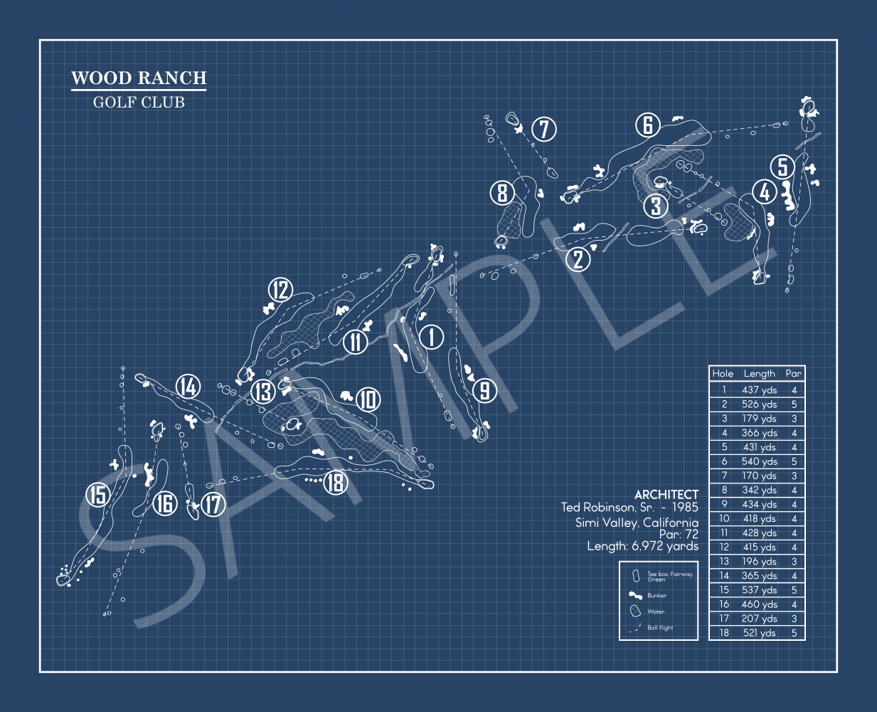 Wood Ranch Golf Club Blueprint (Print)